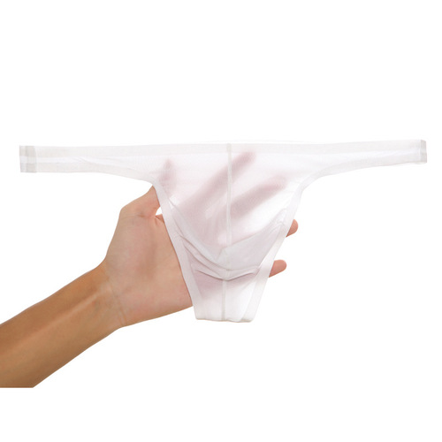 Manufacturer wholesale men's seamless thong thin Japanese style simple translucent U protruding buttocks breathable underwear export