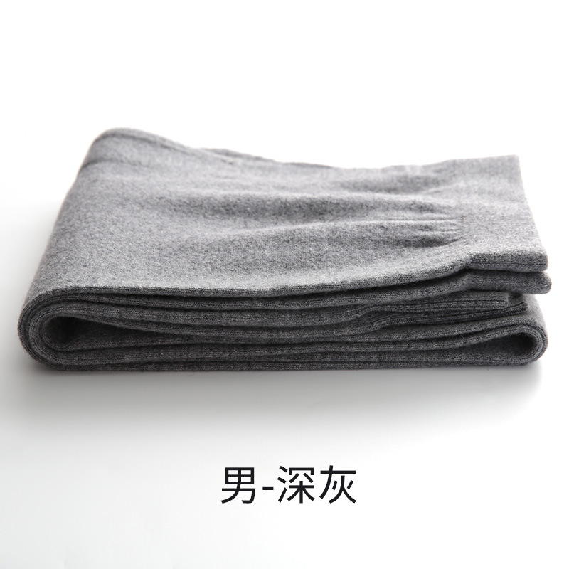 秋冬の新型男性のカシミヤのズボンの薄いタイプのシームレスな女性の弾力性の修身のヤギのズボンのメリヤスの底のズボン