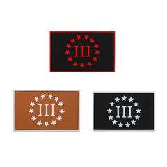 Three Confidence Penceter American Military Tactics 3D PVC Stereo Pin Badges with Hook and Loop Fasteners