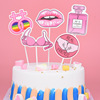 Original birthday cake decoration account Valentine's Day white cake decoration flag plug -in party supplies