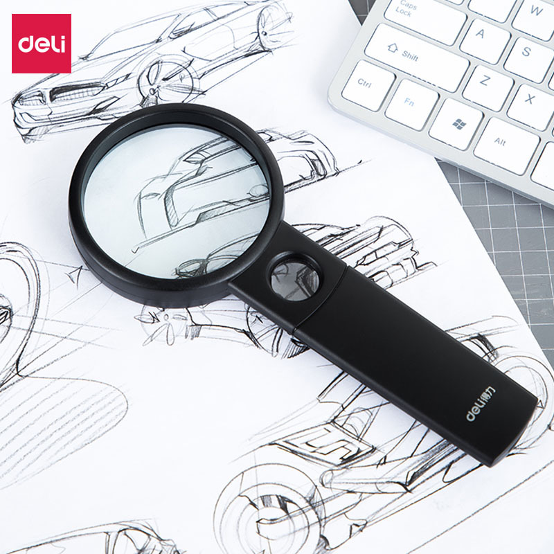 Deli 9092 Magnifying Glass High Magnification for the Elderly to Read Newspapers and Read Kidsren 2.5 Times Portable Handheld Magnifying Glass