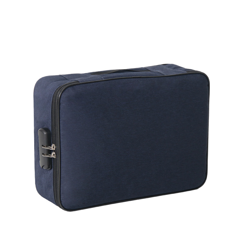 Bolsa de almacenamiento de certificado plegable tela impermeable a prueba de humedad con cerradura documentos de viaje bolsa de múltiples capas de gran capacidad al por mayor
