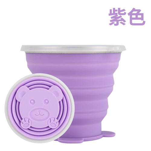 Outdoor Portable Silicone Folding Water Cup Multifunctional Retractable Water Cup Candy Color Silicone Folding Cup Large Water