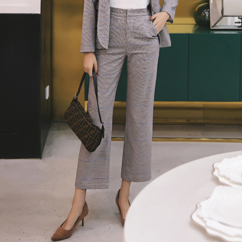 Spring and summer new fashion casual OL style grain work straight pants children's 5886