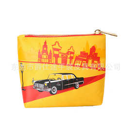 日韩风印花牛津布化妆包 简约环保涤纶拉链包 可折叠牛津布收纳包