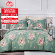 源头厂家秋冬蚕丝绒磨毛床上面料 全棉印花床品被套蚕丝绒布料
