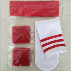 籃球襪表演出套裝 學生條紋過膝中筒三條槓襪子頭巾 頭帶兒童護腕