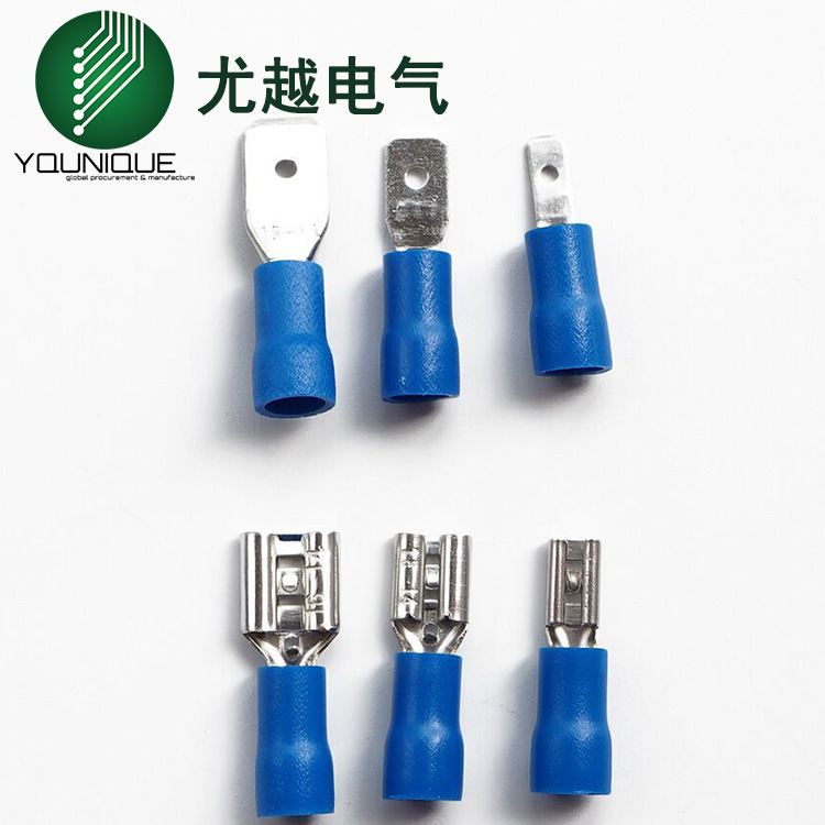 PVC绝缘护套母插端子预绝缘冷压端线耳FDD2