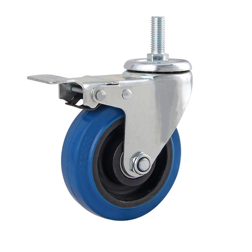 3-inch, 4-inch, 5-inch elastic rubber universal wheels, silent carts with brakes, flatbed carts, universal directional heavy-duty casters