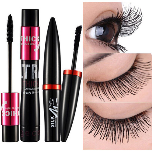 Gemeng Silk Grafted Fiber Mascara Double Tube Combination Set Waterproof Slim Long Thick Curl Long Lasting No Smudge