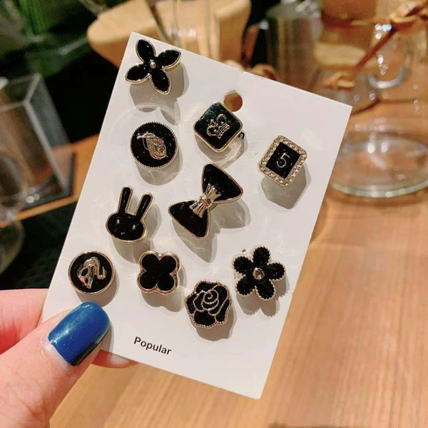 Black mixed set, 10 pieces