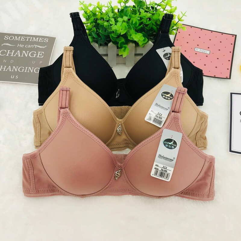 Yidaimeng 222 Wire-Free Bra B Cup Seamless Underwear with Two-Row Hooks, Smooth Full-Cup Fairy Style