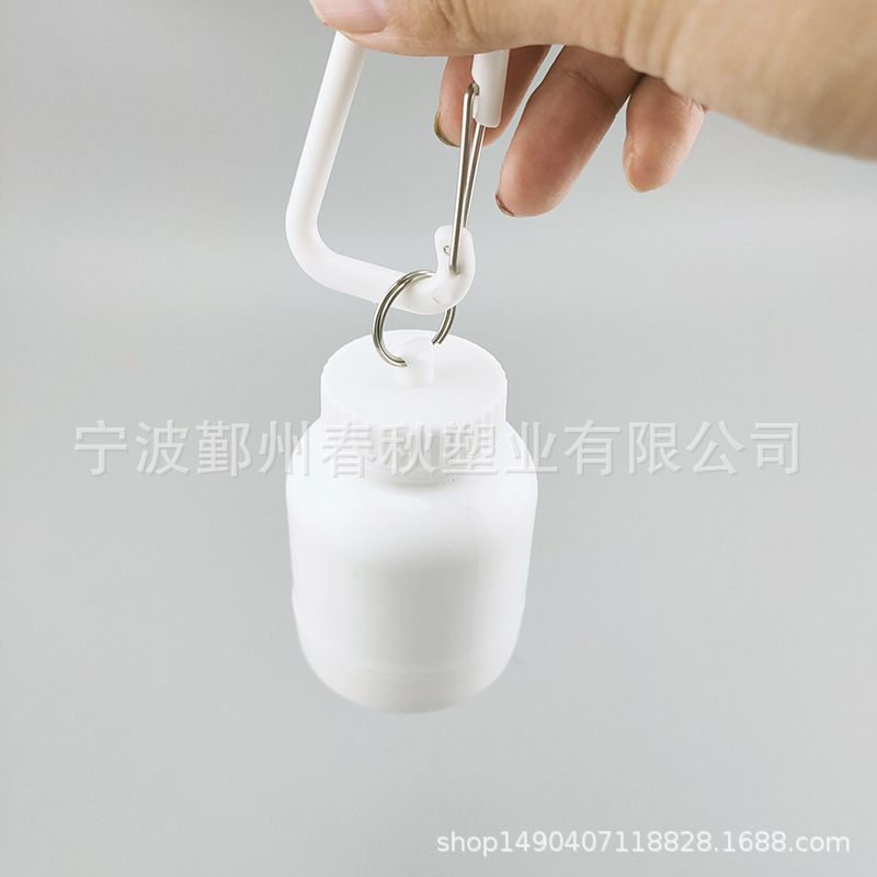 Fabricante 30g 45g 65g de proteína en polvo embudo cuadrado mosquetón portátil tamaño polvo olla en polvo de proteína en forma de barril