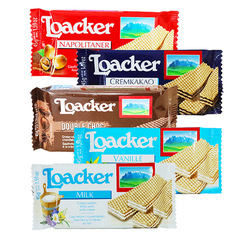 Loacker Leckereien, Italienischer Import, Snack, Waffelkuchen mit Schokoladeneinfüllung, 45g, Mini-Pack, Neu