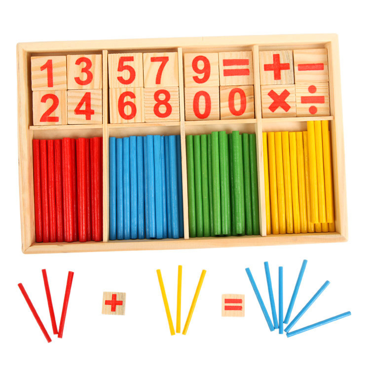 Directo de fábrica de madera para niños contando palo kindergarten Montessori matemáticas enseñanza ayuda bebé educación temprana digital stick Juguetes
