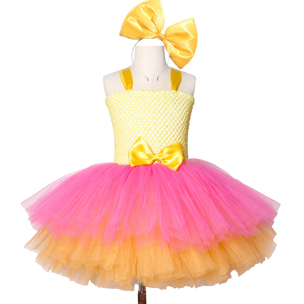 LOL Surprise Girl tutu Dress Cartoon Doll Children's Mesh Princess Dress tutu Dress Foreign Trade Dress