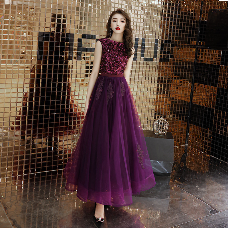 Banquet Evening Dress Women's 2024 Summer New Sequin Performance Socialite Dinner Annual Meeting Host Long Dress