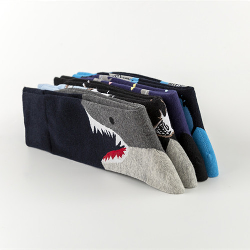 New colorful trendy socks colorful socks shark series casual cotton socks European and American street trend mid-calf socks wholesale