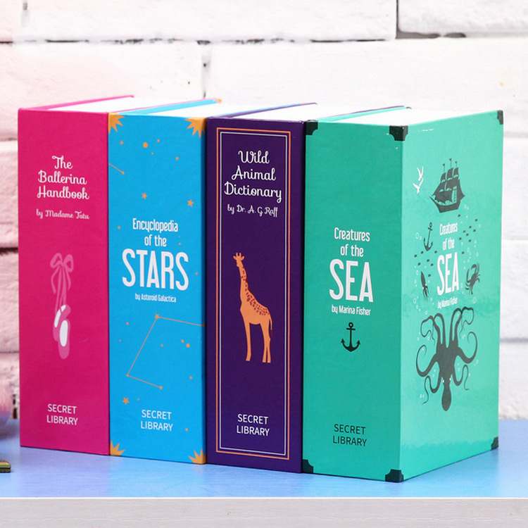 Entrega de una sola pieza caja de seguridad alcancía Mini caja de almacenamiento caja de seguridad artesanía libro contraseña caja clave seguro