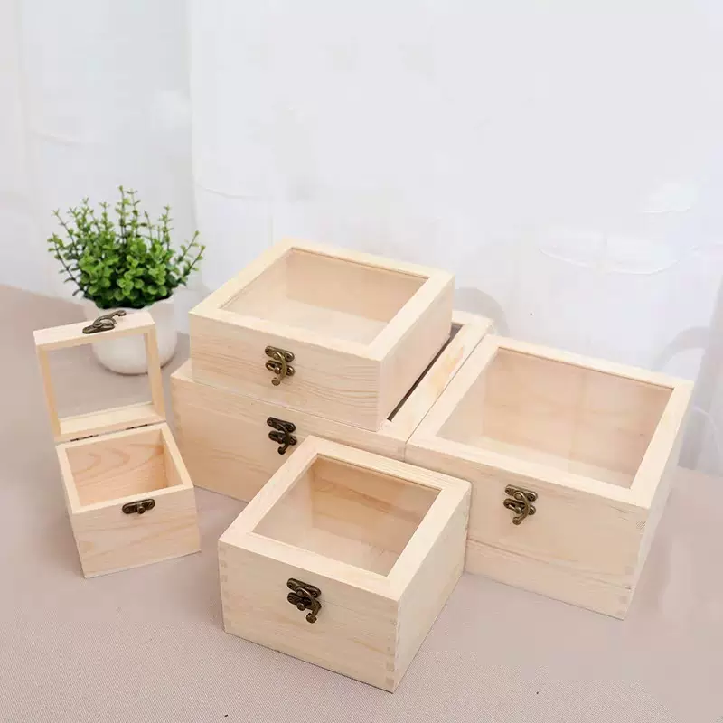 现货实木礼盒喜糖派对伴手礼包装盒木质收纳盒永生花香精油木盒