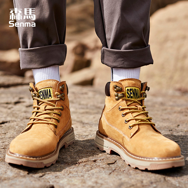 Semir Men's Shoes Martin Boots Men's Work Boots 2024 New Retro British Style Trendy Easiest for Match High Top Shoes Men's Boots