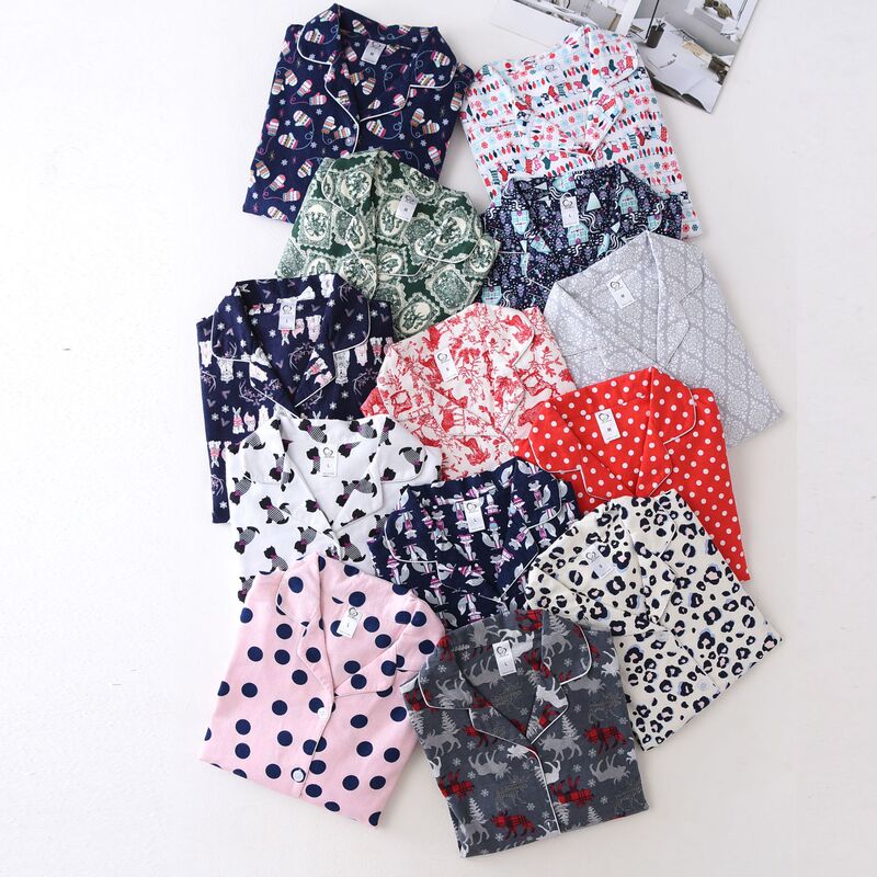 Pajamas Women's Long-sleeved Spring Autumn Winter Cardigan Cartoon Large Size Sanding Cloth Home Clothes Two-piece Suit