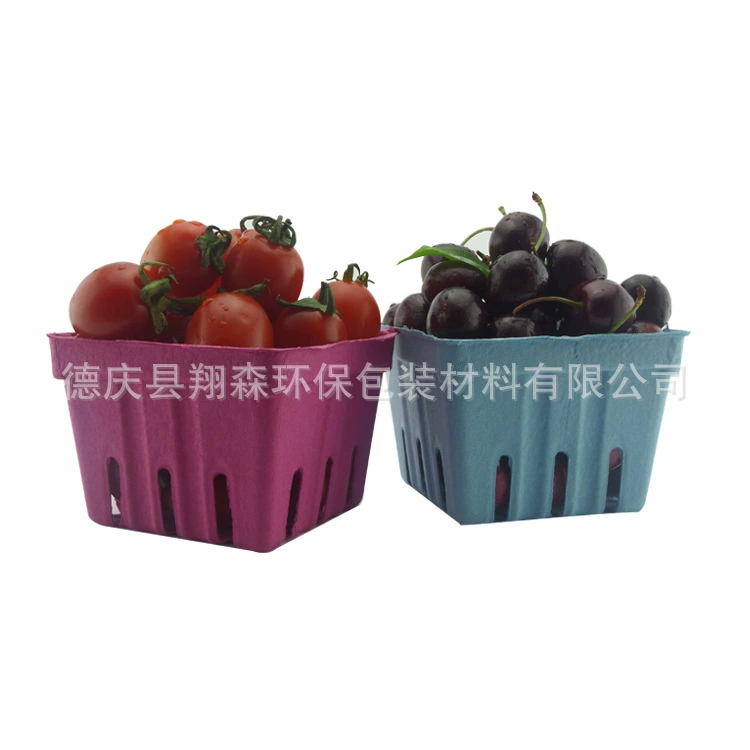 Xiangsen прямые поставки биоразлагаемой корзины с фруктами из мякоти, транспорт в супермаркете, влагостойкий лоток для томатной мякоти с клубникой, вишней и вишней