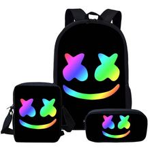 跨境热销DJ棉花糖双肩包百搭电音marshmello书包高中学生旅行包