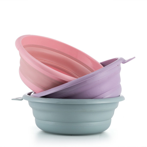 Multifunctional folding washbasin outdoor travel portable plastic thickened children's washbasin creative basin folding basin