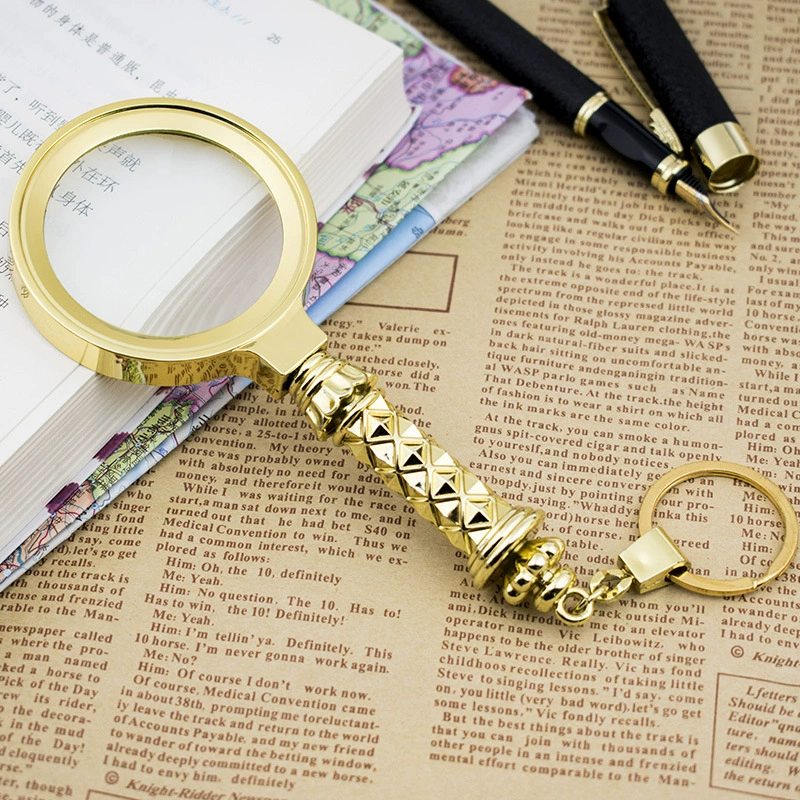 60-миллиметровая позолоченная ручная имитация металлического цветка с 8-кратной увеличительным стеклом оптический инструмент для чтения книг и журналов