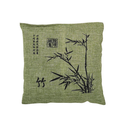 Printed bamboo charcoal bag plum, orchid, bamboo and chrysanthemum 500g decoration to remove formaldehyde smell for home and car dual-use linen activated carbon bag direct sales