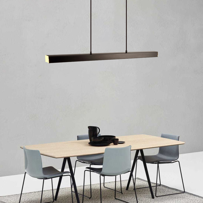 Minimalist long led dining room lamp home dining room dining table bar chandelier simple modern designer studio lamp