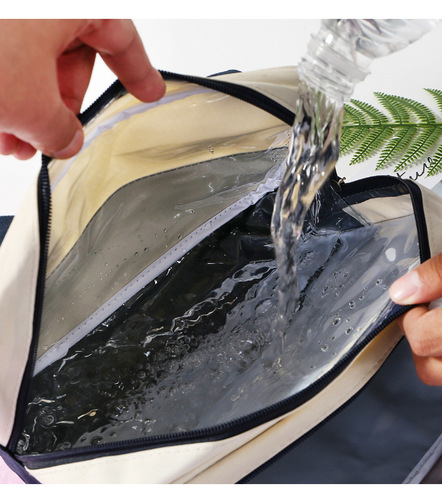 New color-blocked wet and dry separation bag, swimming bag, portable travel cosmetics storage bag, yoga handbag, toiletry bag
