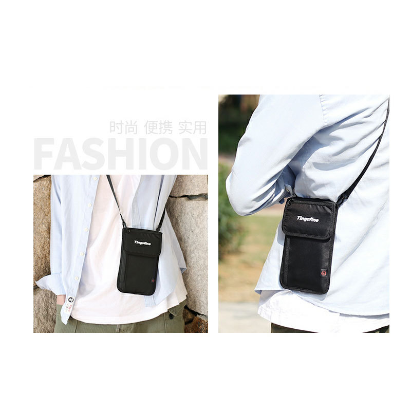 Weiqiang bolsa de pasaporte de viaje bolsa de identificación de múltiples funciones a prueba de agua titular de pasaporte RFID bolsa de identificación en el extranjero bolsa Halter antirrobo