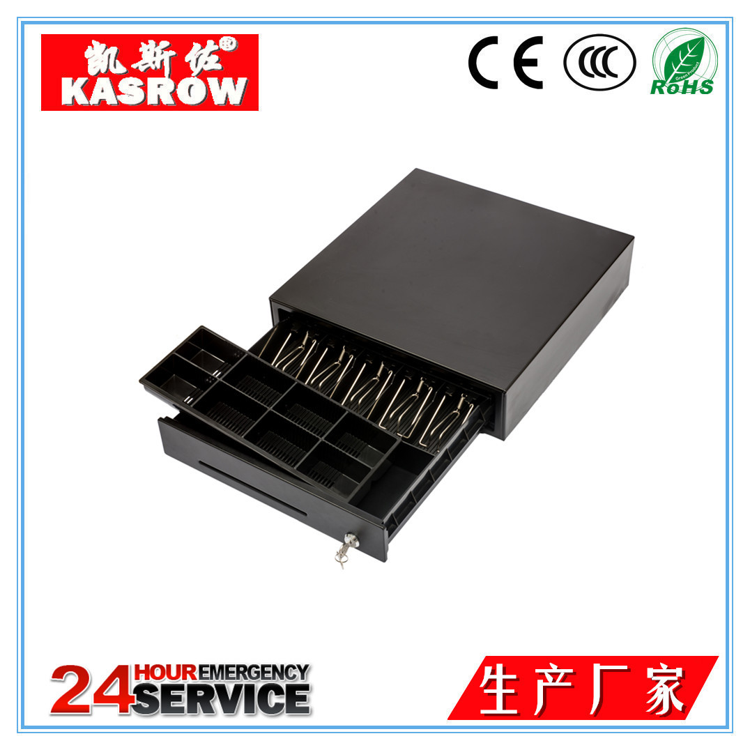 KER-410收银钱箱 五格3档锁 经济型钱箱 高档滑轮钱箱 厂家直销