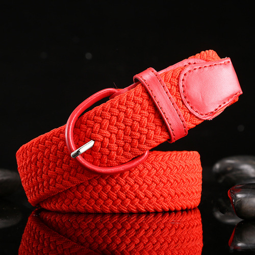 Cross-border woven women's skirt belt fashion casual versatile pin buckle men's belt student woven elastic belt