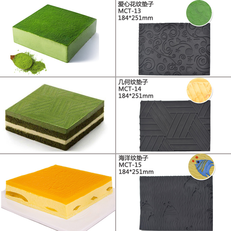 Mousse almohadilla de silicona mousse rollo suizo textura almohadilla corteza amor encaje fondant estera pastelería occidental molde para hornear