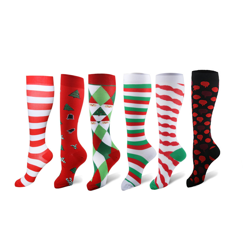 In stock and fast delivery Christmas socks foreign trade Yama new Qu Zhang compression socks nurse socks color stockings