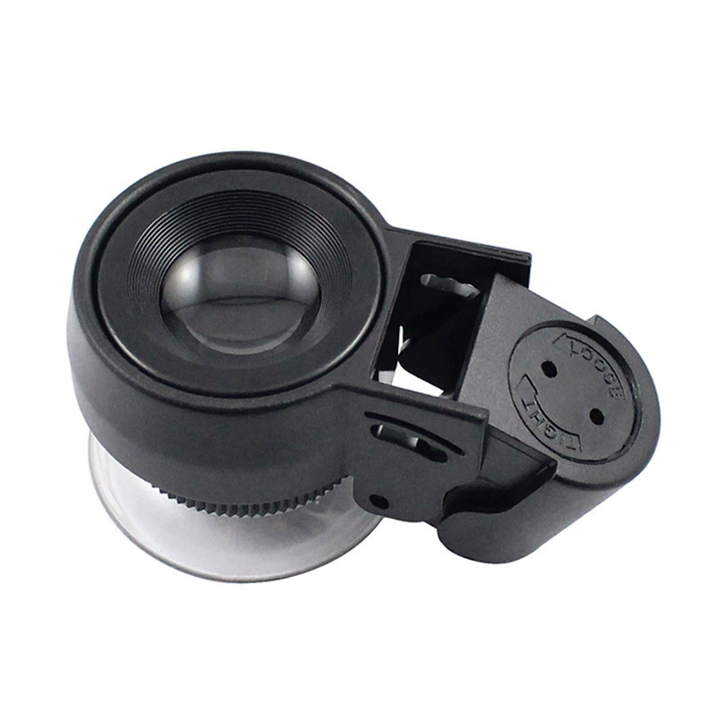 Портативная машинка 45 раз с увеличительным стеклом детектора денег света СИД/портативным микроскопом с кожаным случаем 13102