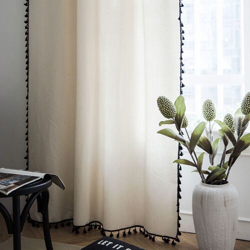 Yimanqiyun Curtains Solid Color Semi-Blackout Kitchen Curtains White Simple Partition Curtains Bay Window Translucent Curtains Finished Products