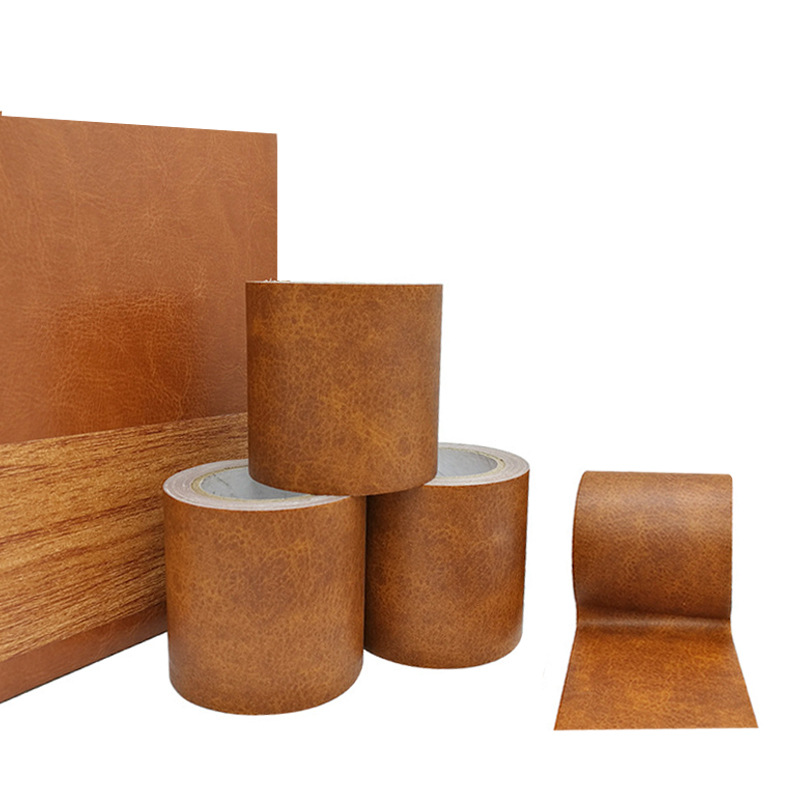 Los fabricantes suministran patrón de cuero artificial de alta cinta adhesiva decorativa reparación embellecer muebles piso bordeando línea cinta de reparación