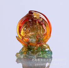 雅贤坊厂家生产直销古法琉璃寿中寿摆件 琉璃工艺品