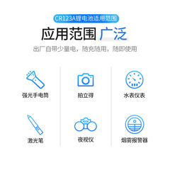 Battery Charger Kit for CR123A Battery, 3V Lithium Ion High Capacity 450mAh Charger Battery CR123A