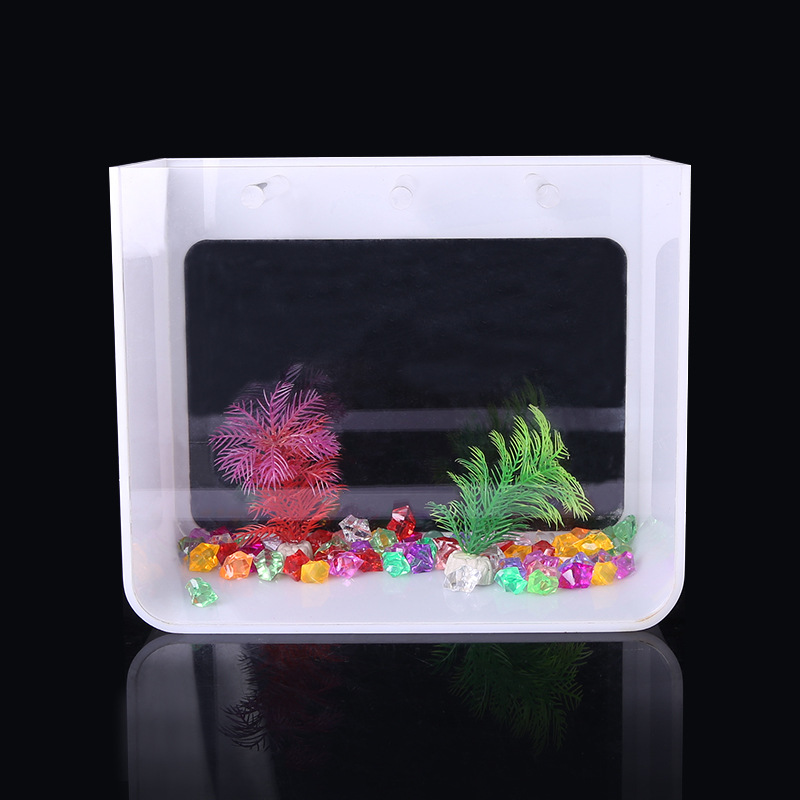 厂家供应批发小型水族箱斗鱼盒斗鱼缸 亚克力迷你鱼缸