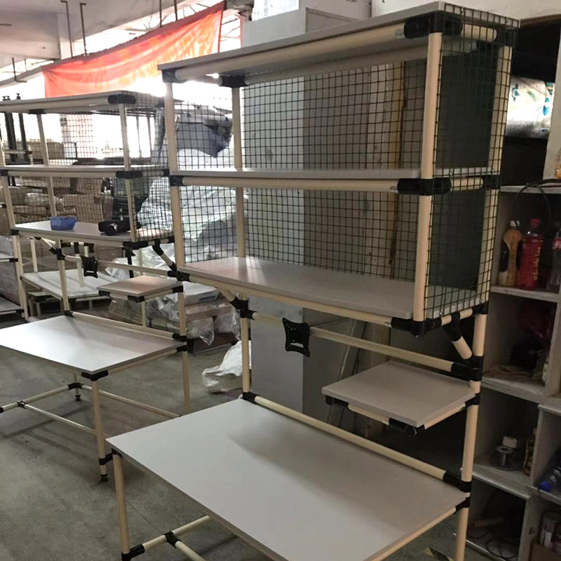 东莞线棒精益管工作台 复合管流水线双边工作台 双层电商打包台