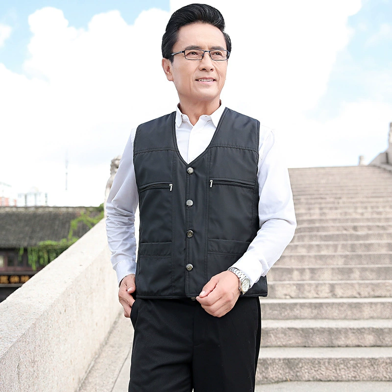 Мужской хлопковый жилет, мужской зимний жилет на флисовой подкладке, удобный мужской жилет