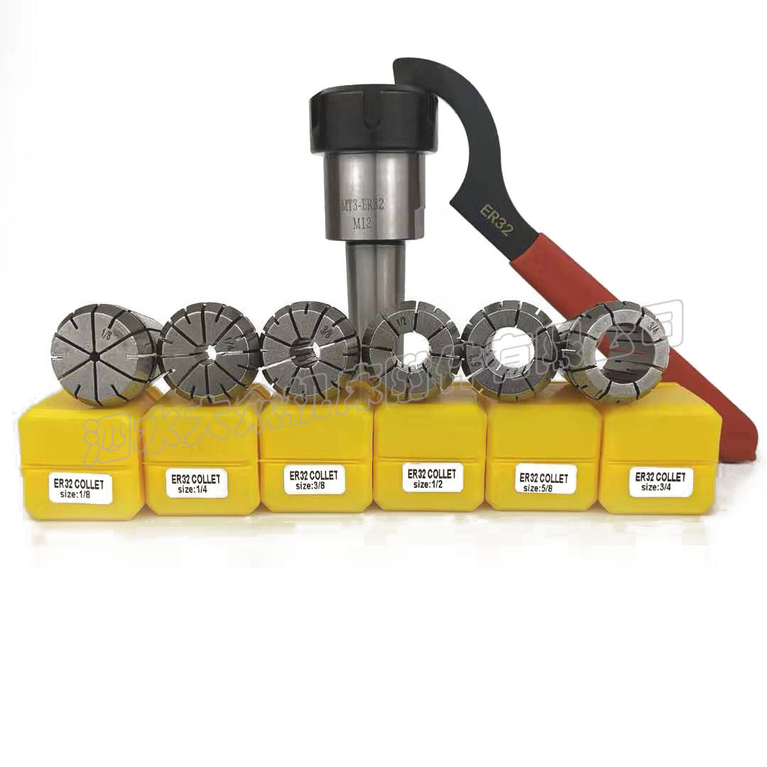 一套19只ER32弹簧筒夹 数控夹头 CNC夹头 2/3/4...20mm黄色塑料盒