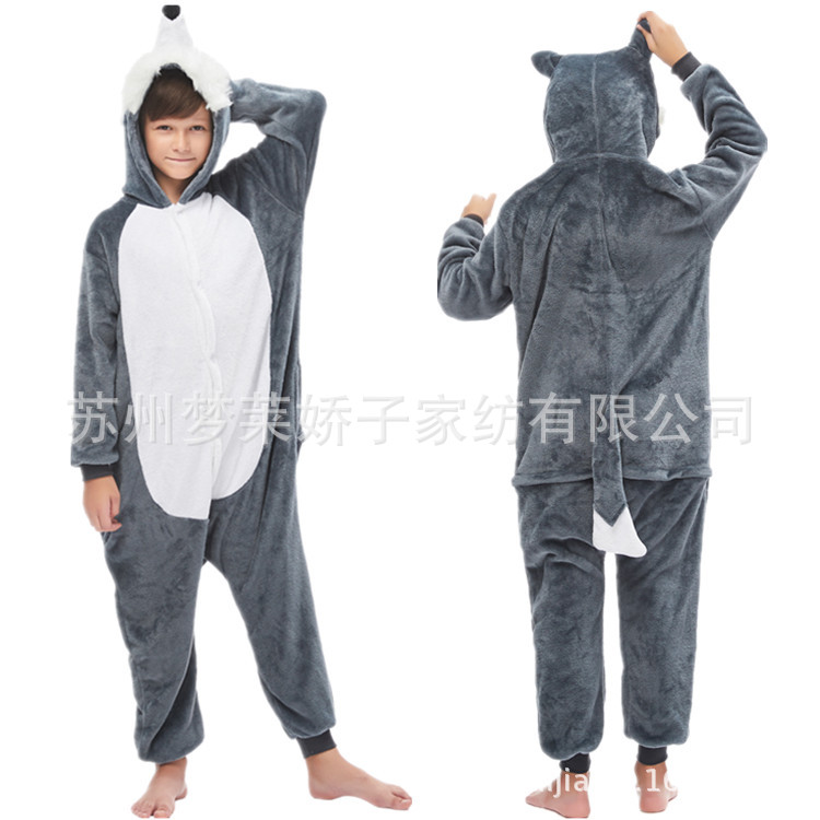 Husky de pelo largo de una sola pieza