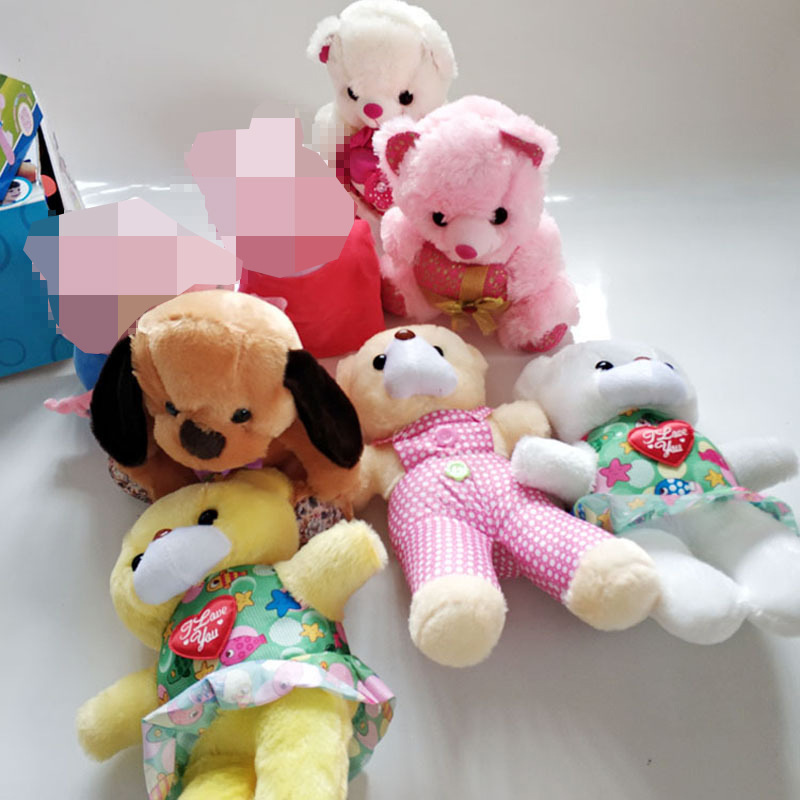 卡通毛绒小猪抱枕单身狗抓机娃娃小熊毛绒公仔丘比特布娃娃玩具