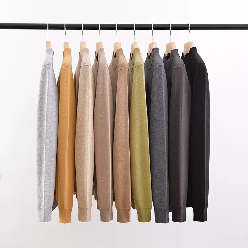 秋冬季新款半高领毛衣男宽松百搭休闲毛衫男士纯色内搭针织打底衫